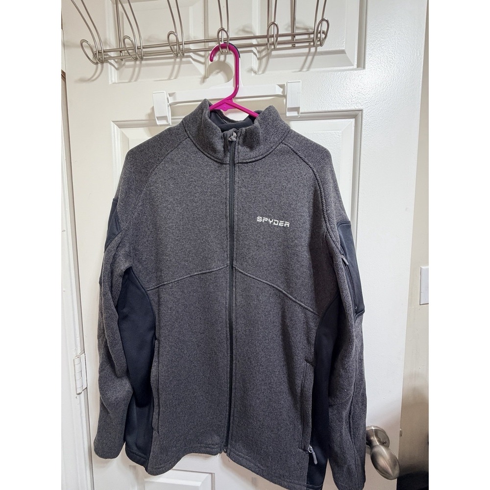 Size Large - Spyder Empire Fleece Lined Jacket Men's Gray Black Full Zip
